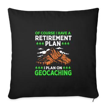 Géocaching Geocache Geocacher Pension - Housse de coussin décorative 45 x 45 cm - noir - Devant