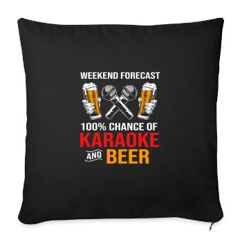 Karaoké - Housse de coussin décorative 45 x 45 cm - noir - Devant