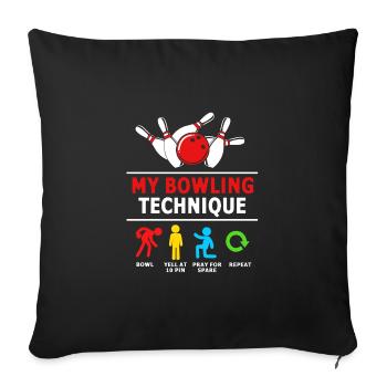 Bowling - Sofa pillowcase 17,3'' x 17,3'' (45 x 45 cm) - black - Front