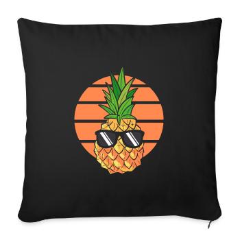 Ananas - Sofakissenbezug 45 x 45 cm - Schwarz - Vorne