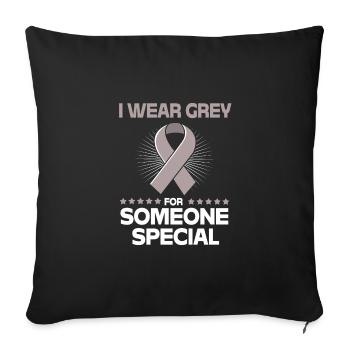 Brain Tumor Tumor Brain Cancer Survivor - Sofa pillowcase 17,3'' x 17,3'' (45 x 45 cm) - black - Front