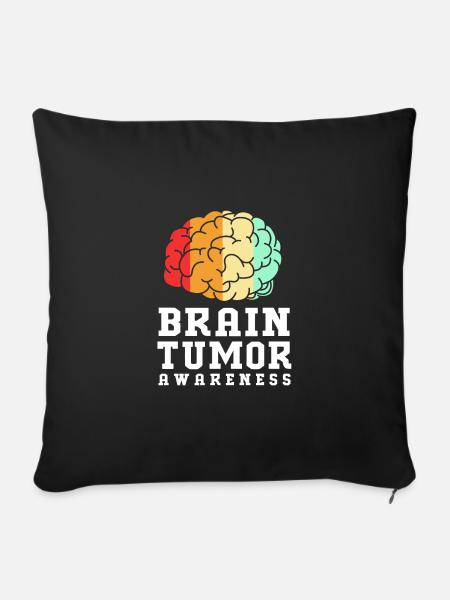 Hirntumor Tumor Gehirn Krebs-Überlebender - Sofakissenbezug 45 x 45 cm - Schwarz