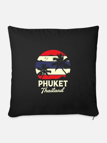 Thailand Thai Sprache - Sofakissenbezug 45 x 45 cm - Schwarz