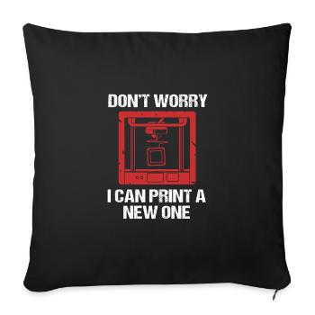3D Printing - Sofa pillowcase 17,3'' x 17,3'' (45 x 45 cm) - black - Front
