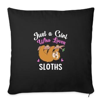 Sloth, laziness, lazy, morning grouch - Sofa pillowcase 17,3'' x 17,3'' (45 x 45 cm) - black - Front