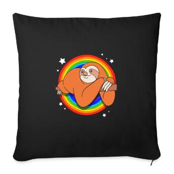 sloth laziness lazy morning grouch LGBT - Sofa pillowcase 17,3'' x 17,3'' (45 x 45 cm) - black - Front