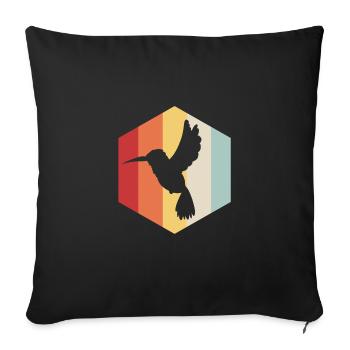 Kolibri - Sofakissenbezug 45 x 45 cm - Schwarz - Vorne