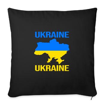 Ukraine - Sofa pillowcase 17,3'' x 17,3'' (45 x 45 cm) - black - Front