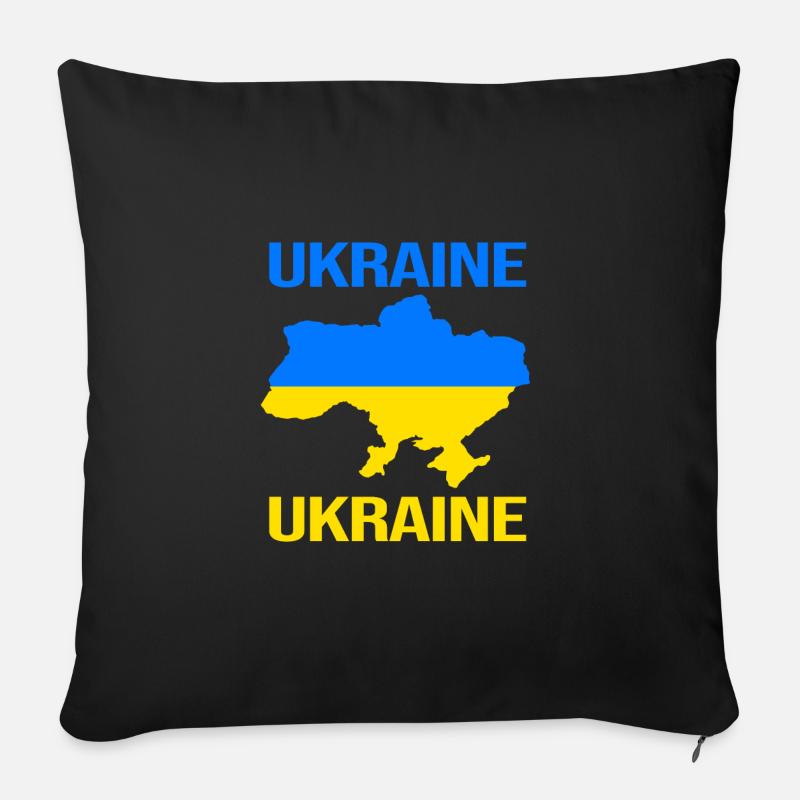 Ukraine - Sofakissenbezug 45 x 45 cm - Schwarz