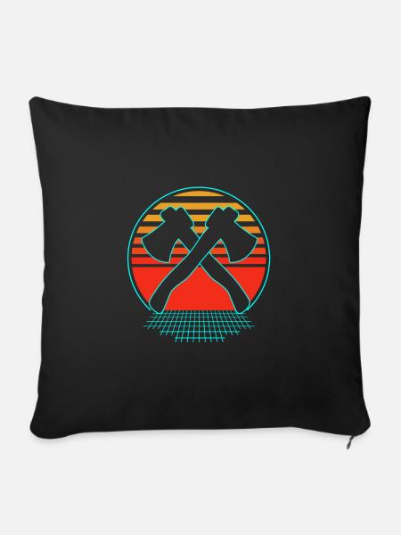 Axt Werfen - Sofakissenbezug 45 x 45 cm - Schwarz