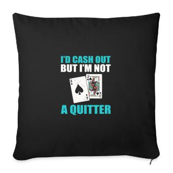 Blackjack Blackjack Casino Jeux d’argent - Housse de coussin décorative 45 x 45 cm - noir - Devant