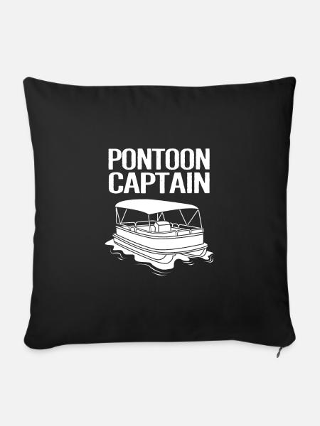 Pontonboot Boot Boote - Sofakissenbezug 45 x 45 cm - Schwarz