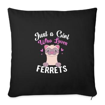Furet - Housse de coussin décorative 45 x 45 cm - noir - Devant
