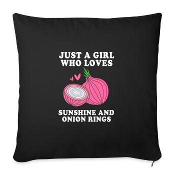 onion - Sofa pillowcase 17,3'' x 17,3'' (45 x 45 cm) - black - Front
