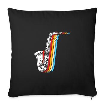 Saxophoniste saxophoniste - Housse de coussin décorative 45 x 45 cm - noir - Devant