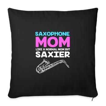 Saxophoniste saxophoniste - Housse de coussin décorative 45 x 45 cm - noir - Devant
