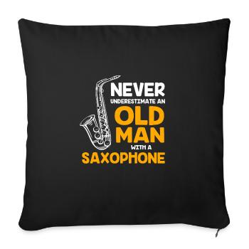 Saxophoniste saxophoniste - Housse de coussin décorative 45 x 45 cm - noir - Devant