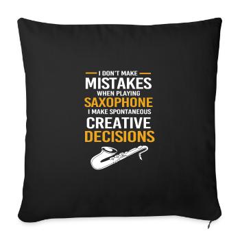 Saxophoniste saxophoniste - Housse de coussin décorative 45 x 45 cm - noir - Devant
