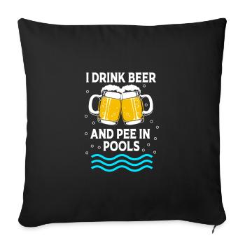 Pool Party - Sofa pillowcase 17,3'' x 17,3'' (45 x 45 cm) - black - Front