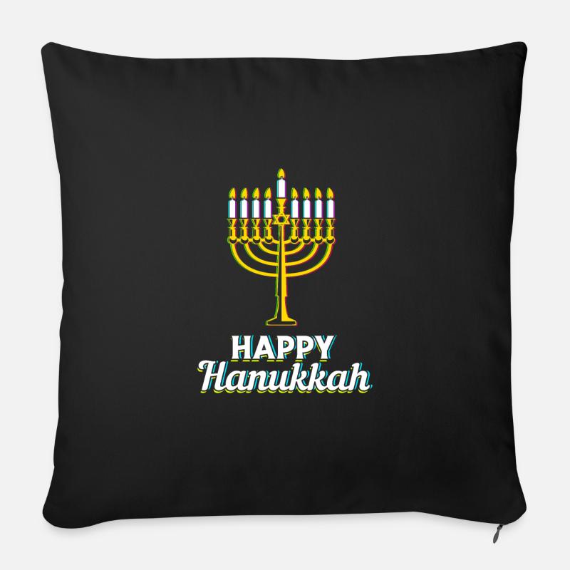 Chanukkah - Sofakissenbezug 45 x 45 cm - Schwarz