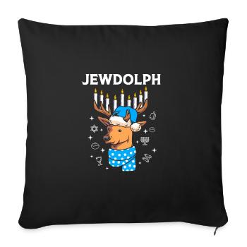 Hanukkah - Sofa pillowcase 17,3'' x 17,3'' (45 x 45 cm) - black - Front