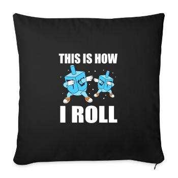 Hanukkah - Sofa pillowcase 17,3'' x 17,3'' (45 x 45 cm) - black - Front