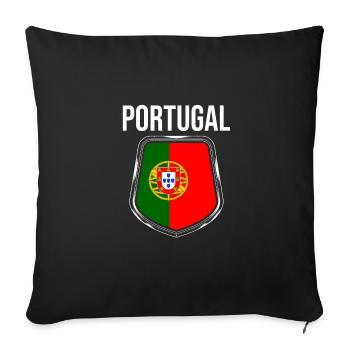 Portugal - Housse de coussin décorative 45 x 45 cm - noir - Devant
