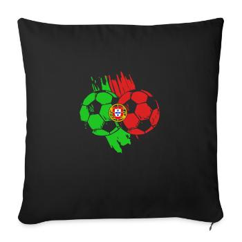 Portugal - Housse de coussin décorative 45 x 45 cm - noir - Devant
