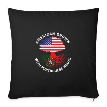 Portugal - Housse de coussin décorative 45 x 45 cm - noir - Devant