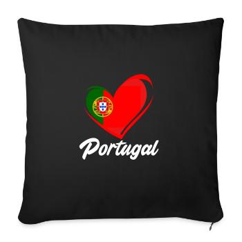 Portugal - Housse de coussin décorative 45 x 45 cm - noir - Devant