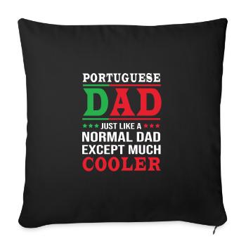 Portugal - Housse de coussin décorative 45 x 45 cm - noir - Devant