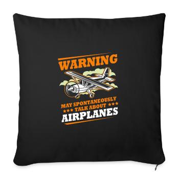 Pilot Airplane - Sofa pillowcase 17,3'' x 17,3'' (45 x 45 cm) - black - Front