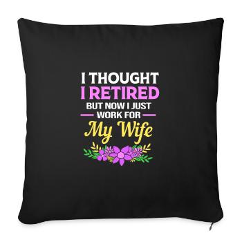 Retraité Retraité Retraité - Housse de coussin décorative 45 x 45 cm - noir - Devant