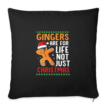 Gingerbread Man Gingerbread Heart Gingerbread Snacking - Sofa pillowcase 17,3'' x 17,3'' (45 x 45 cm) - black - Front