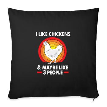 Poulet Volaille - Housse de coussin décorative 45 x 45 cm - noir - Devant