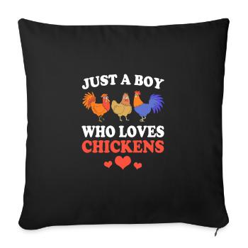 Poulet Volaille - Housse de coussin décorative 45 x 45 cm - noir - Devant