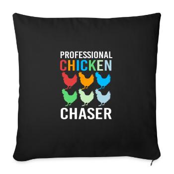 Poulet Volaille - Housse de coussin décorative 45 x 45 cm - noir - Devant