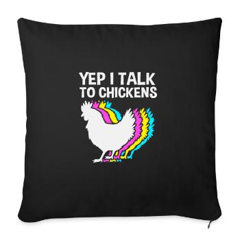 Poulet Volaille - Housse de coussin décorative 45 x 45 cm - noir - Devant
