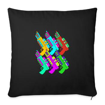 Water pistol - Sofa pillowcase 17,3'' x 17,3'' (45 x 45 cm) - black - Front