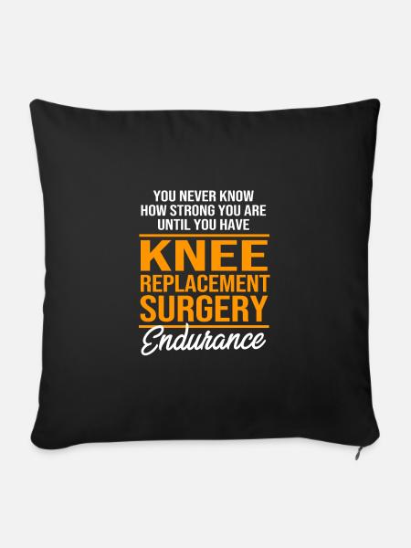 Knie Operation - Sofakissenbezug 45 x 45 cm - Schwarz