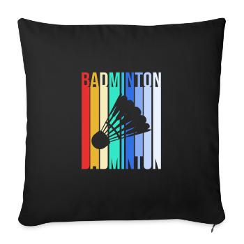 Badminton - Sofa pillowcase 17,3'' x 17,3'' (45 x 45 cm) - black - Front