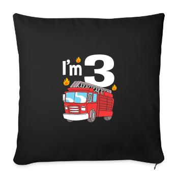 Fire Truck Children's Birthday Party - Sofa pillowcase 17,3'' x 17,3'' (45 x 45 cm) - black - Front