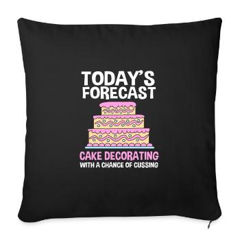 Gâteau Tartelette Décoration Gâteau - Housse de coussin décorative 45 x 45 cm - noir - Devant