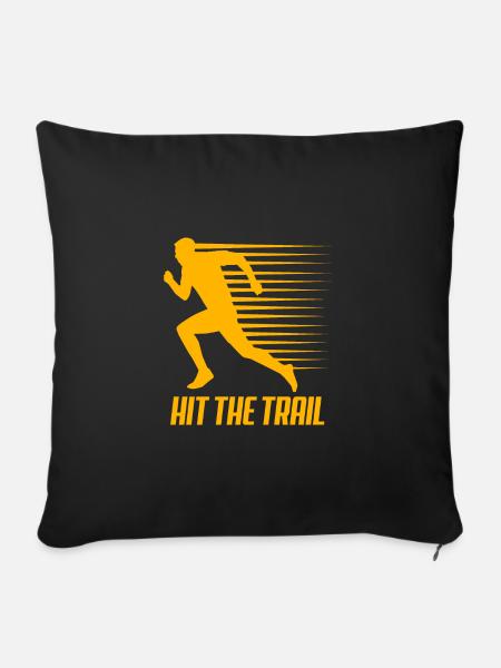 Trailrunning - Sofakissenbezug 45 x 45 cm - Schwarz