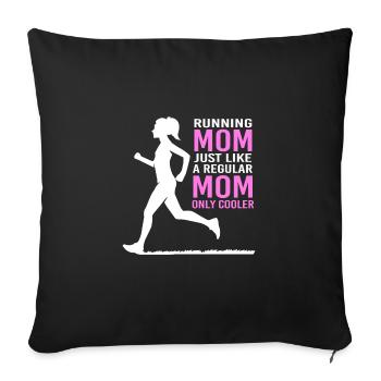 Trail running - Housse de coussin décorative 45 x 45 cm - noir - Devant