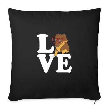 Teckel - Housse de coussin décorative 45 x 45 cm - noir - Devant