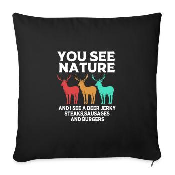 Chasse au chasseur - Housse de coussin décorative 45 x 45 cm - noir - Devant