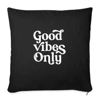 Seule citation d’énergie positive pour la motivation quotidienne - Housse de coussin décorative 45 x 45 cm - noir - Devant