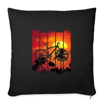 Mountainbiker Evolution - Premium Shirt - Sofakissenbezug 45 x 45 cm - Schwarz - Vorne