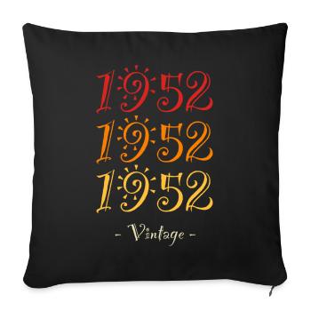 1952 vintage - Sofa pillowcase 17,3'' x 17,3'' (45 x 45 cm) - black - Front